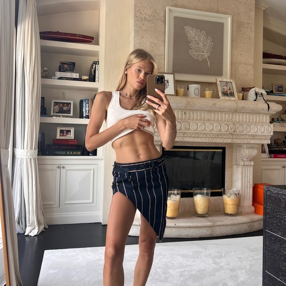 Anthony Vaccarello Skirt Blue with Red and White Stripes